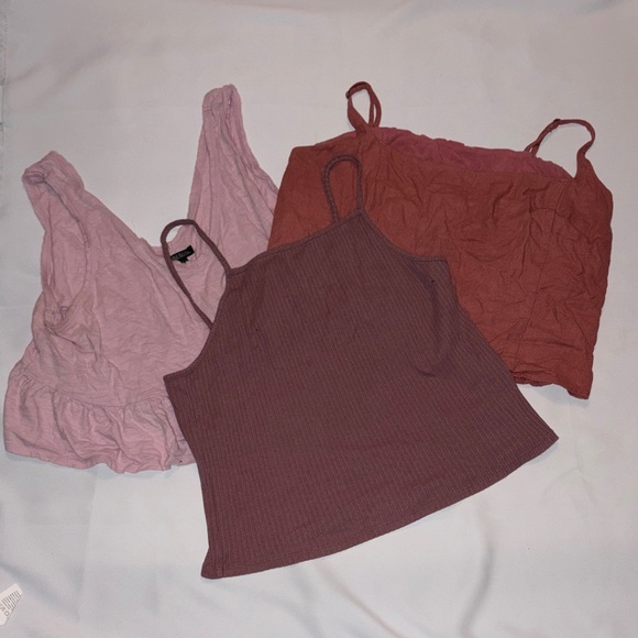 Abercrombie & Fitch Tops - Abercrombie & Fitch Camisole Set - Light Pink, Burgundy, Rust